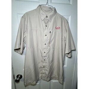 Berkley Men’s Vented Short-Sleeve Button Up Fishing Shirt In Beige Size Medium